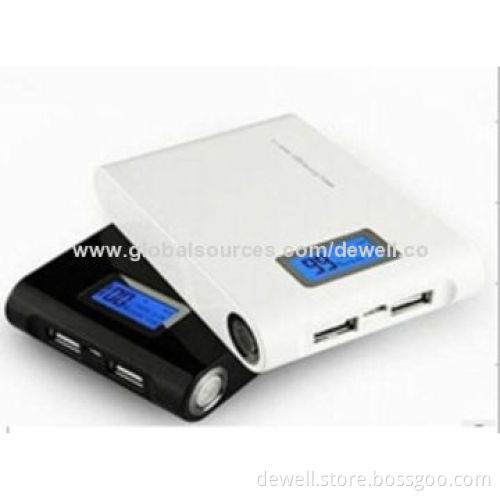 Mobile Power Banks, 4,800mAh Capacity with LED Light and LCD Display